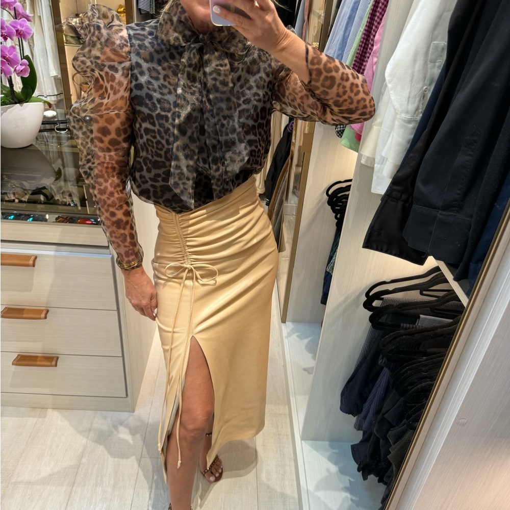 Nanushka Malorie Faux Leather Midi Skirt - Picture 4 of 10